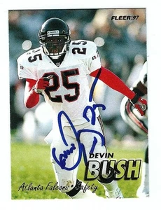 Autographed Devon Bush Atlanta Falcons 1997 Fleer Football Card #66 - Bild 1 von 1