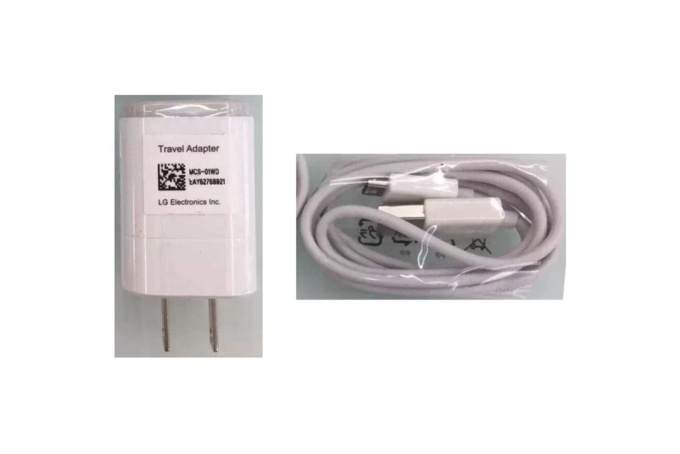Nuevo LG MCS-01WD Cargador de CA de Viaje de Pared Blanco y Cable Micro USB - Original OEM Foto 1 de 1