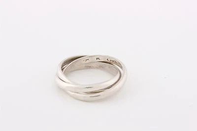 AVON STERLING SILVER LINKED RING BANDS  SIZE 6 #3269 - Image 1 of 4