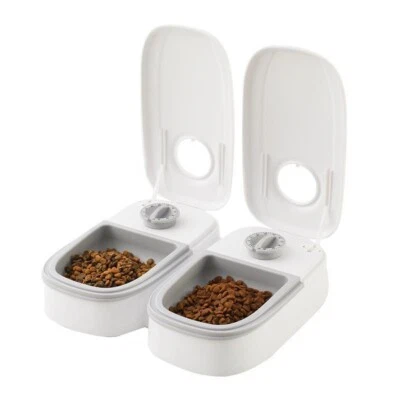 2x Hunde Katzen Futterspender Automatischer Timer Katzenfütterung Futterautomat - Bild 1 von 4