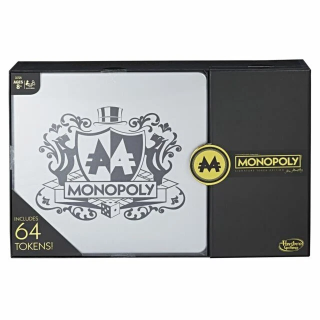 Hasbro Gaming Monopoly 64 Pieces Signature Token Edition Board Game C0729