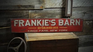 Custom Barn City State Sign - Rustic Hand Made Vintage Wooden Sign - Picture 1 of 1
