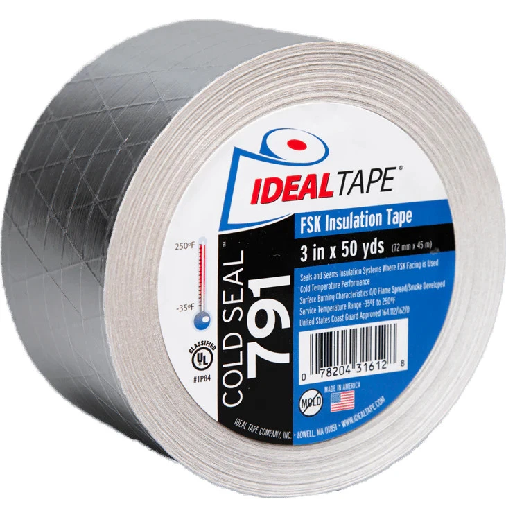 Cinta ideal sellado en frío 791 FSK cinta de papel de aluminio listada por UL 3 pulgadas x 50 yardas Foto 1 de 1