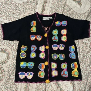 Seltene Vintage BellePointe Sonnenbrille Strickjacke Größe M - Bild 1 von 10
