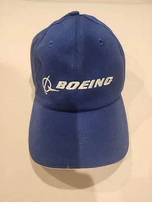 Boeing Hat Cap Strap Back Blue Embroidered Logo Mens Adjustable - Image 1 of 4
