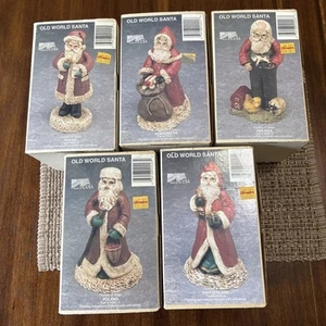 5 Vintage 1992 Wood World Inc International Christmas Santa Lot Unpainted - Picture 1 of 10