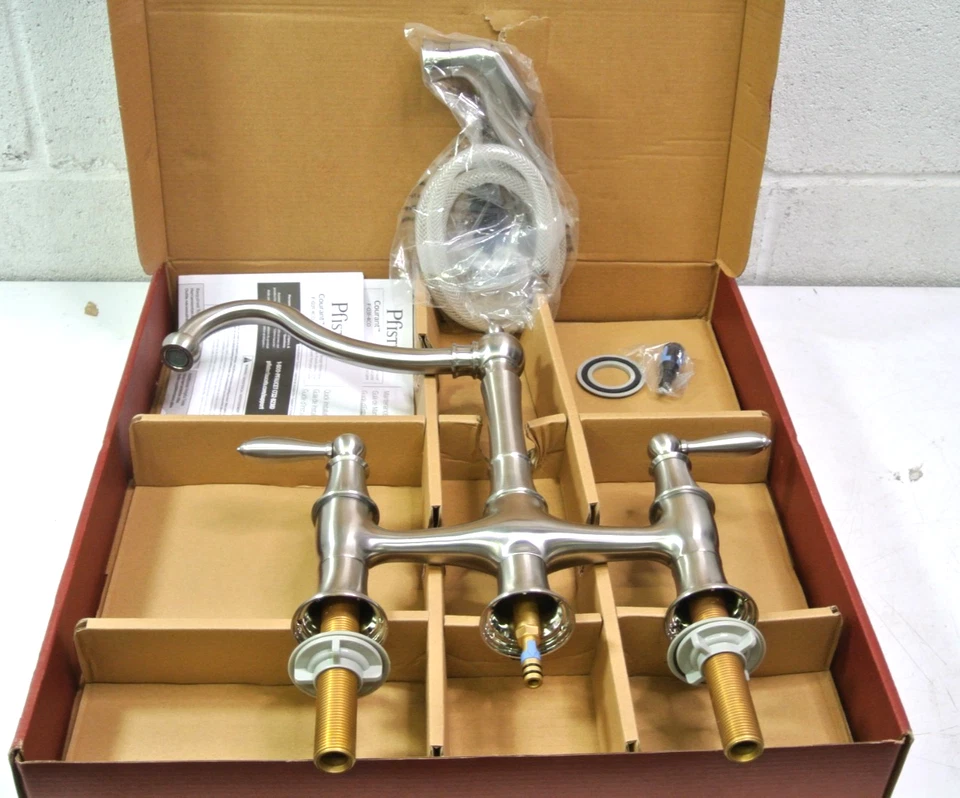 Pfister F-031-4C0S Courant Two Handle Bridge Kitchen Faucet w/ Side Spray - Image 1 of 4