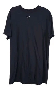 Nike Swoosh Vestido Negro Grande Camiseta Logotipo Central Y2k Años 90 - Imagen 1 de 5