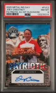 2025 METAL IND DAY JOEY CHESTNUT 1/1 PATRIOTIC AUTO MT RUSHMORE PSA 8 - Picture 1 of 7