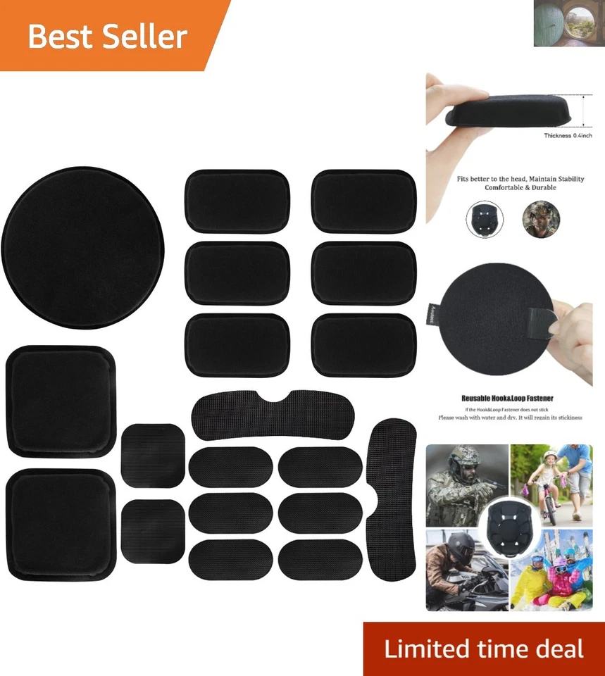 Aoutacc Universal Airsoft Helmet Pads Replacement Eva Foam Black