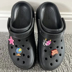 Zuecos Crocs Classic Crush Slide | Negros — Talla 6 para hombre. Mujer 8 Apenas Usado. - Imagen 1 de 11