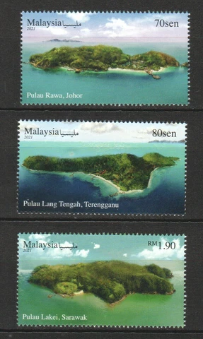 MALAYSIA 2021 HIDDEN TREASURE OF MALAYSIA - ISLAND COMP. SET OF 3 STAMPS IN MINT Cover