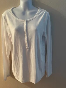 Women's Gap  Henley Long Sleeve White Shirts Size M L XL XXLNWT - Picture 1 of 2