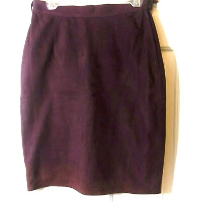 Falda De Colección ELENA DEUDERO Ibiza Borgoña Cuero Nubuck Cordero Mujer Talla 42 Foto 1 de 4