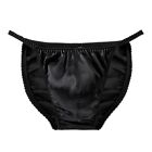 G String Men Briefs Low Waist Low-Rise M-Xxl Panties Pure Silk Solid Color