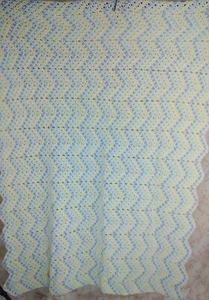 Chevron Crochet Multicolored Ripple Afghan Throw Blanket 52 X 42 Inches - Picture 1 of 14