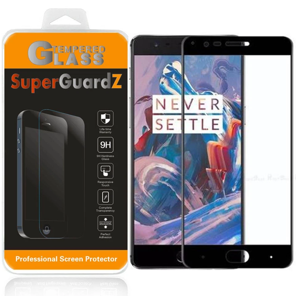 SuperGuardZ FULL COVER Tempered Glass Screen Protector For OnePlus 3T /oneplus 3 - Image 1 of 4