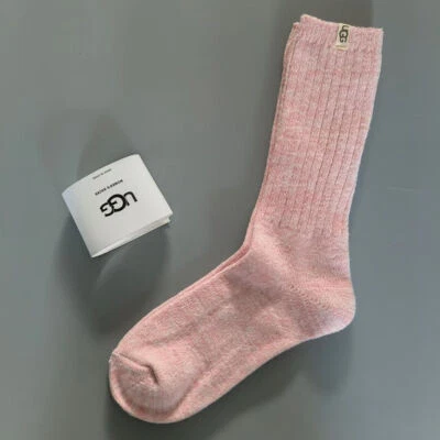 UGG Slouchy Soft Crew Socks Mid-Calf - Knitted Pattern, Women's UK 3.5-8.5