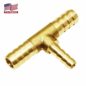 Barb Reducer 3/8"x1/4"x3/8" ID Hose Tee 3 Way Union Fitting Intersection/Split - Picture 1 of 3