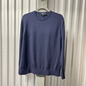 Theory Sweater Men's XL Blue Crewneck Pullover Riland P Harman Merino Wool Blend - Picture 1 of 7