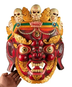 Maske Mahakala Bhairab Tibet - Tanz Cham Buddhistisch - Nepal Ref 9045 - Picture 1 of 13
