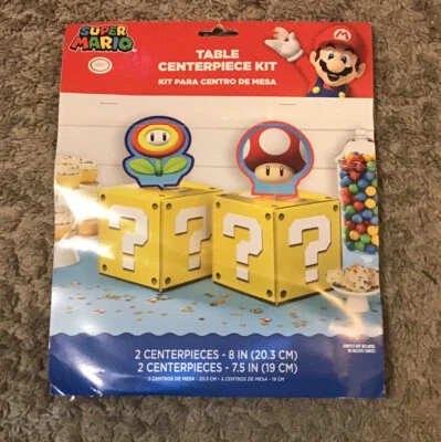 Kit de decoración de mesa Super Mario Brothers centro de fiesta de cumpleaños nuevo en paquete Foto 1 de 3
