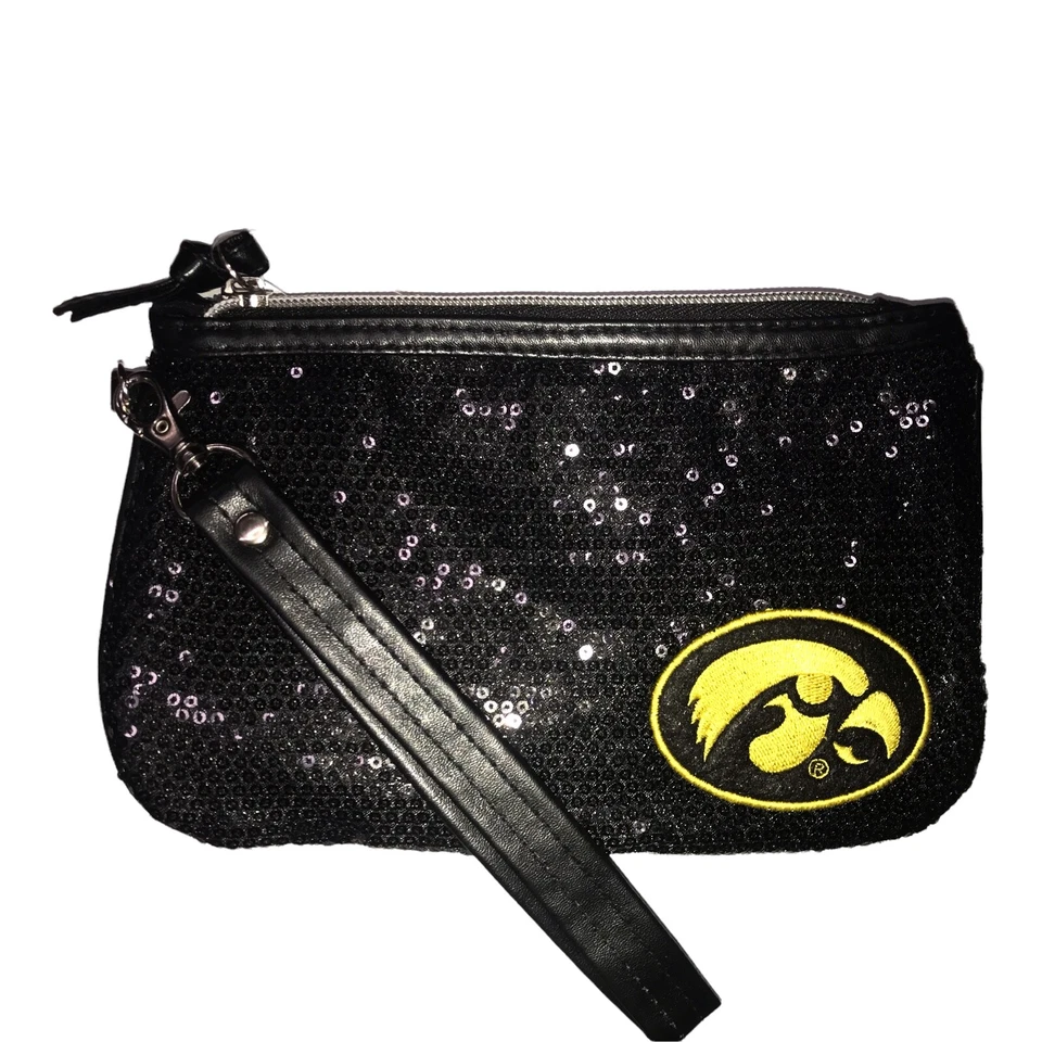 Bolso sin asas de muñeca de lentejuelas negro con licencia oficial de la NCAA Foto 1 de 2