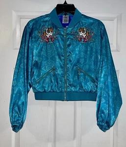 Disney Store Jasmine Jacket Girls Bomber Aladdin Teal Coat Sz 11/12 Costume - Picture 1 of 19