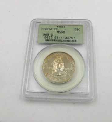 1989 D Congressional 50C  Commemorative PCGS MS-68 - Image 1 of 2