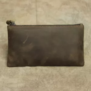 Sobre largo billetera en efectivo de cuero bolsa con cremallera - soporte para dinero para hombres y mujeres #F - Imagen 1 de 14
