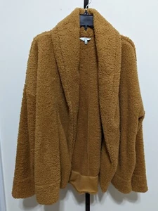 Crown & Ivy Damen camelbraun weich flauschig offen Sherpa Jacke Strickjacke Gr. XL - Bild 1 von 7