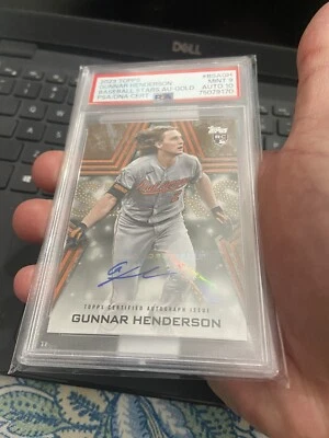 2023 Topps Series 1 Gunnar Henderson Gold RC Auto /50! PSA 9/10! POP 3 NONE ⬆️ - Image 1 of 4