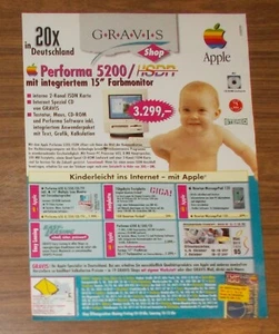 Seltene Werbung APPLE PERFORMA 5200 / ISDN Personal Computer GRAVIS 1995 - Bild 1 von 1