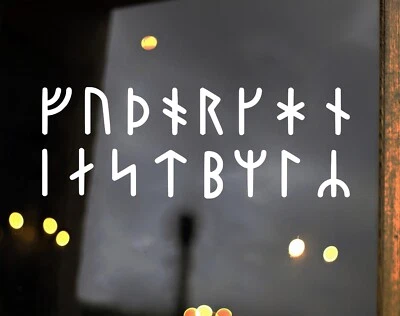 Juego de 16 calcomanías de vinilo del alfabeto rúnico | Futhark más joven vikingo nórdico celta Foto 1 de 4