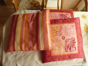 3 Kissen Sofa- Sitzkissen Tschibo TCM Mandala orientalisch orange,pink, gelb, - Bild 1 von 3