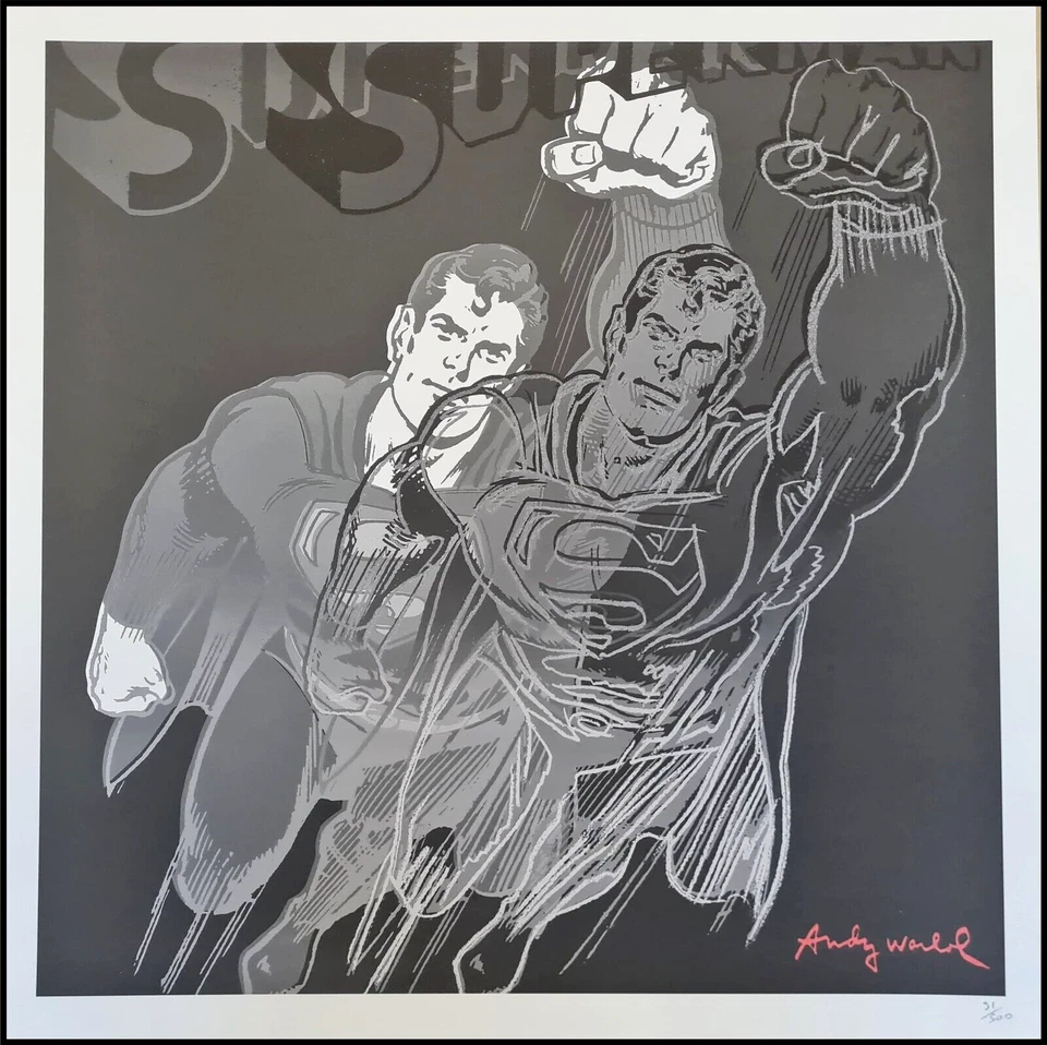 ANDY WARHOL * Superman * lithograph * 50x50 cm * limited # xx/500 CMOA signed - Bild 1 von 4