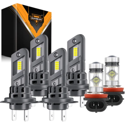 AUXBEAM LED Headlight Kit Fog Light Bulbs 6500K For Mercedes-Benz E350 E320 E550 - Image 1 of 4