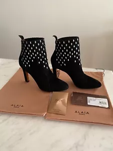 Alaia Paris Black Suede Booties - Size 37 - RRP $1550 - AS NEW - Picture 1 of 6