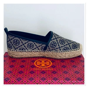 TORY BURCH T Monogram Platform Espadrilles Size 9 - Picture 1 of 9