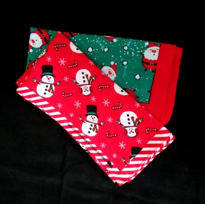 2 Pañuelos/Pañuelos Navidad 100% Algodón RN13962 Pañuelos Papá Noel 21" Cuadrados Foto 1 de 4