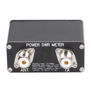 SWR Meter 150W HF Standing Wave Ratio Meter MF AM CW SSB 1.6-50MHz Watt^ - Zdjęcie 1 z 24