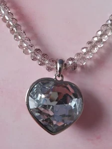 Stunning Crystal Necklace And Large Crystal Heart - Picture 1 of 7