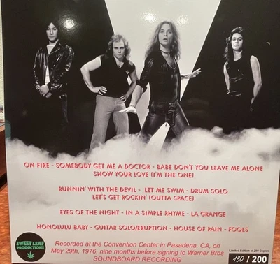 Van Halen Live 5/29/76 Soundboard Early VH DLR - Image 1 of 4