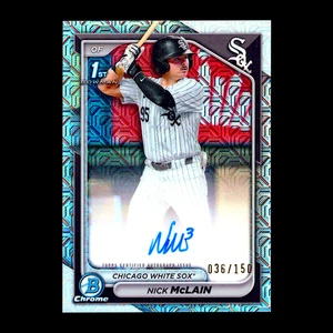 2024 Bowman Chrome Draft Nick McLain 1st HTA Choice Refractor Auto White Sox/150 - Picture 1 of 1