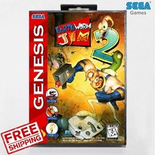 Earthworm Jim 2 (1995) Game Sega Genesis Mega Drive System 16 Bit MD Console Box