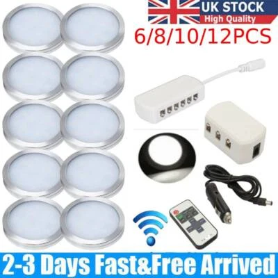 12x 12V LED Spot Lights For VW T4 5 Camper Van Caravan Motorhome white Light Set - Image 1 of 4