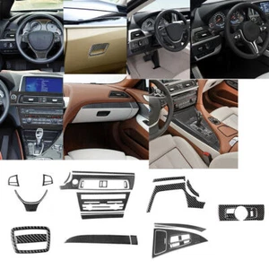36Pcs Carbon Fiber Interior Full Kit Cover Trim For BMW 6Series F12 F13 2011-18 - Picture 1 of 12