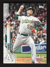 2020 Topps Opening Day   Mike Fiers #58 Oakland Athletics