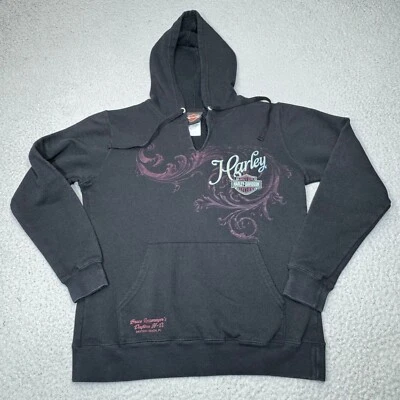 Sudadera con capucha Harley Davidson para mujer extra pequeña negra Daytona 2010 genuina Foto 1 de 4