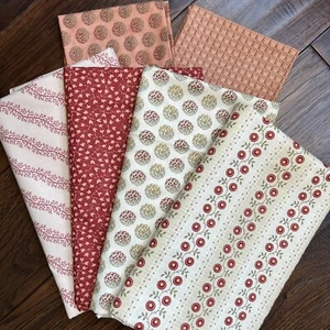 MODA Farmer’s Market By Brannock & Patek 4 Yard Bundle and 2 FQ- Vine Floral Red - Picture 1 of 9